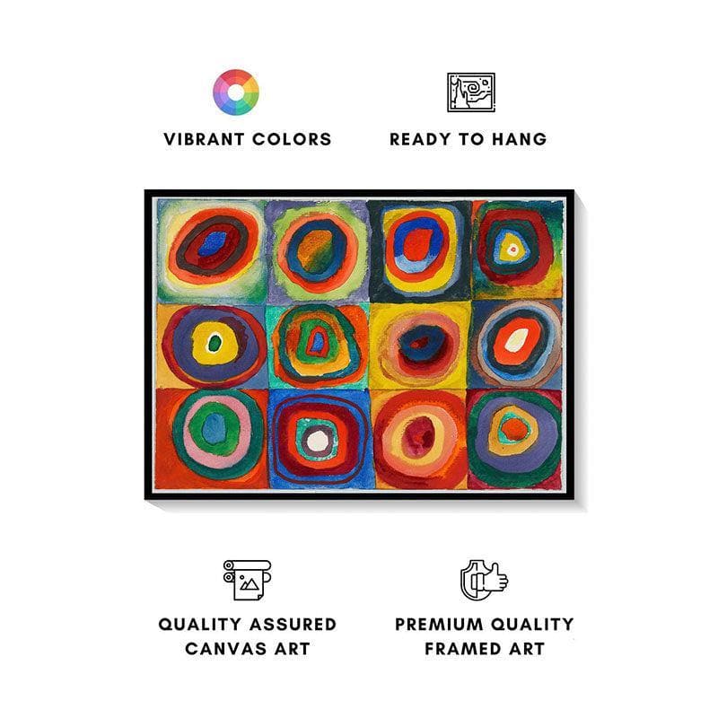 Rings Canvas Painting By Kandinsky - Black Frame media 4