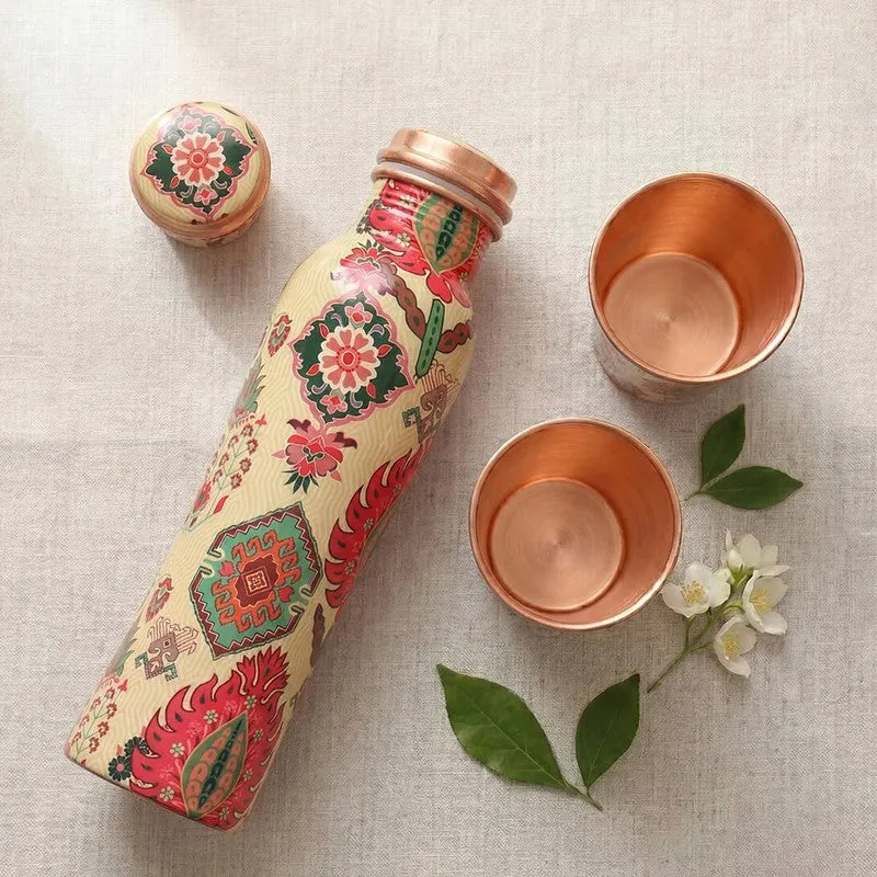 Mystifying Dazzle Copper Bottle with Glasses - Three Piece Set media 4
