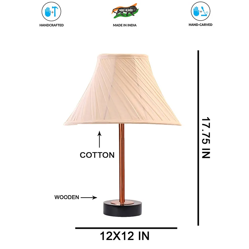 Twistra Rodin Wooden Table Lamp - Ivory,Copper,Black media 7