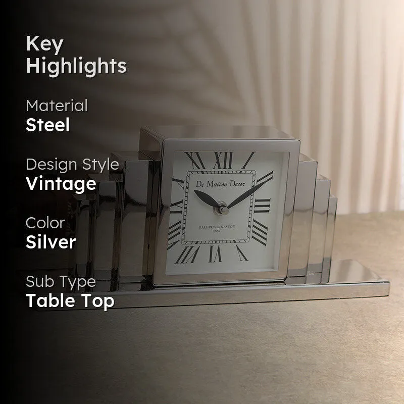 Grande Analog Table Clock - Silver media 2