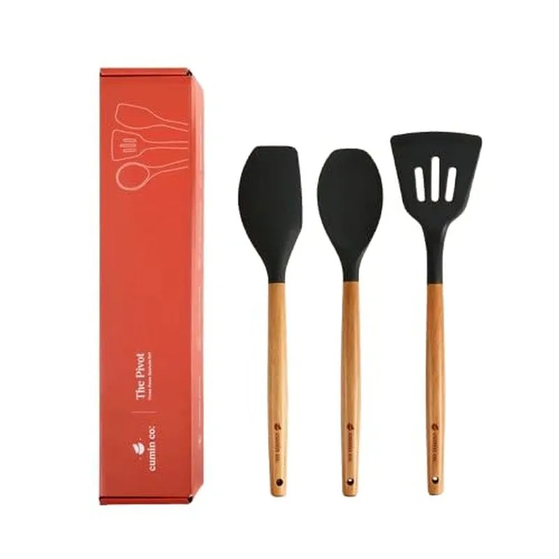Cumin Co CulinaCraft Silicone Cooking Utensils - Set Of Three media 3