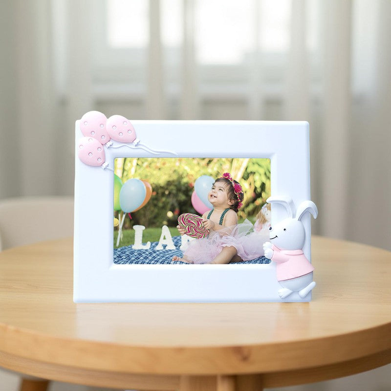 Bunny Jump Plastic Photo Frame - White media 3