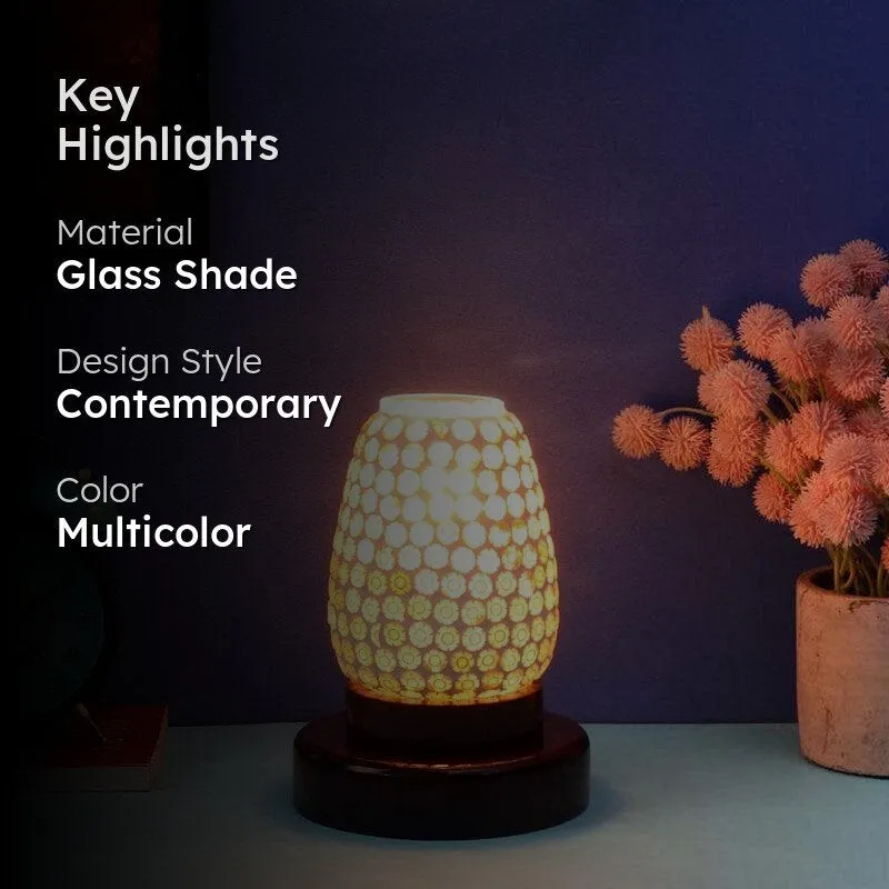Floral Kink Glass Table Lamp - Multicolor media 2