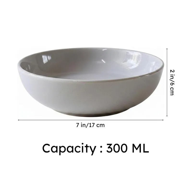Ceramic Salad Bowls (Grey,300 mL Each) - Set Of Two media 8