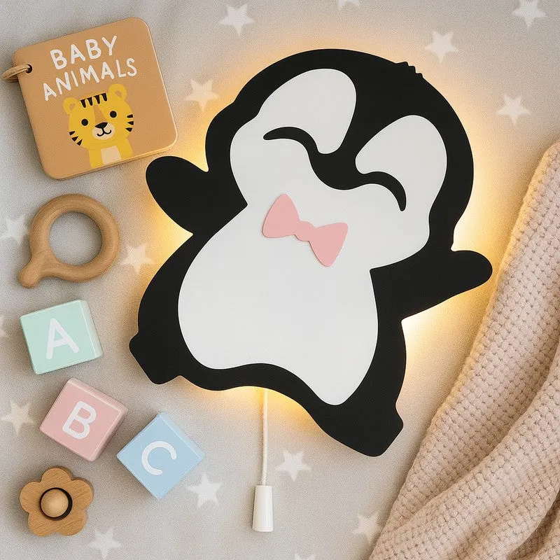 Snuggle Penguin Battery Operated MDF Wall Lamp media 4