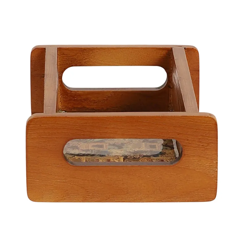 Jharokha Charm Wooden Serving Tray (Gold,Green) media 5