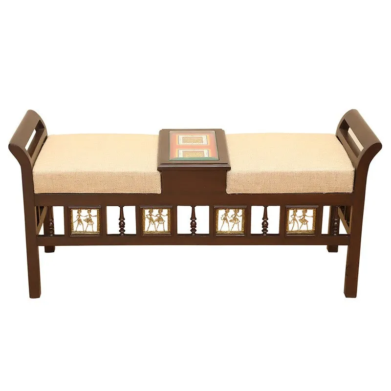 Caya Teak Wood Ottoman media 4