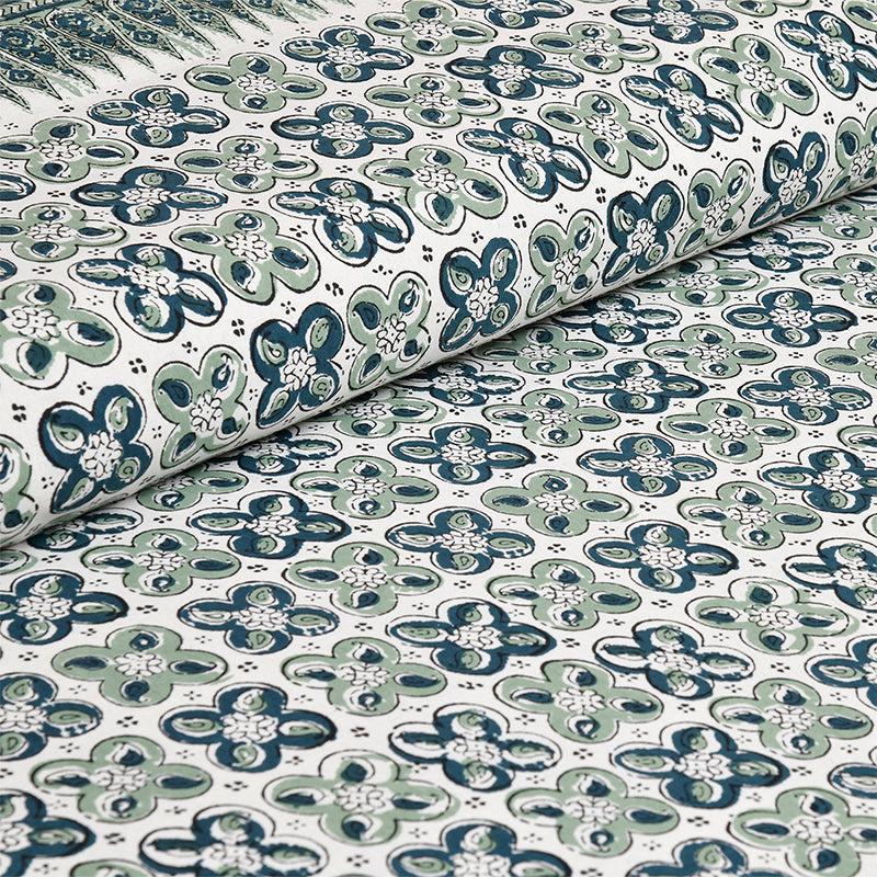 Murti Ethnic Cotton Bedsheet (Green) - 180 TC media 3