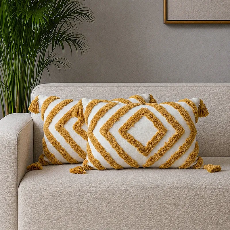 Caramel Queen Cushion Cover- Set Of Two - 1