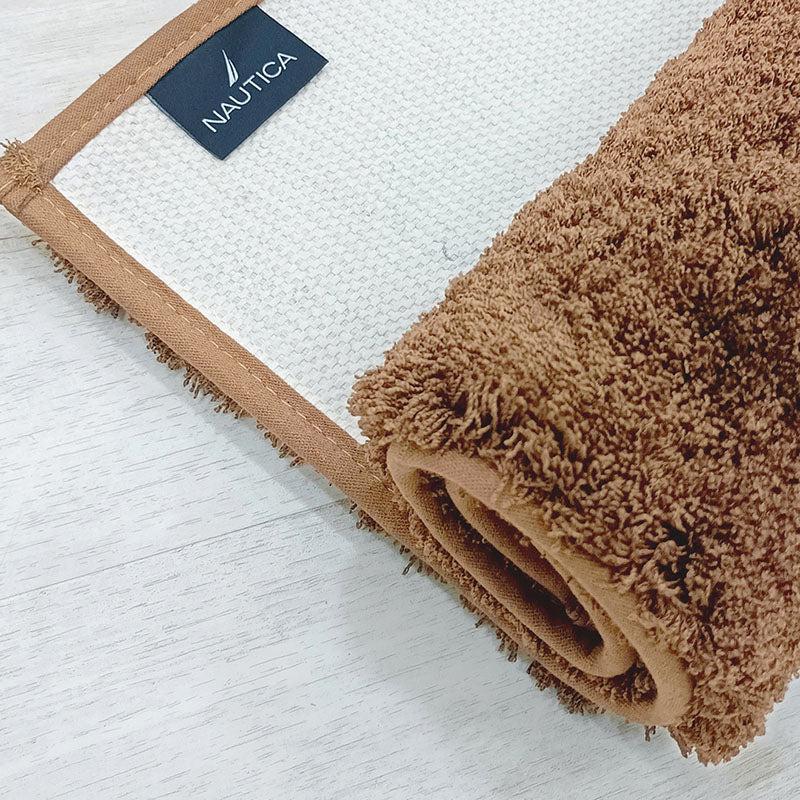 Nautica Cashmere Step Solid Anti-Skid Bath Mat (Brown & Tan) - Set Of Two media 6
