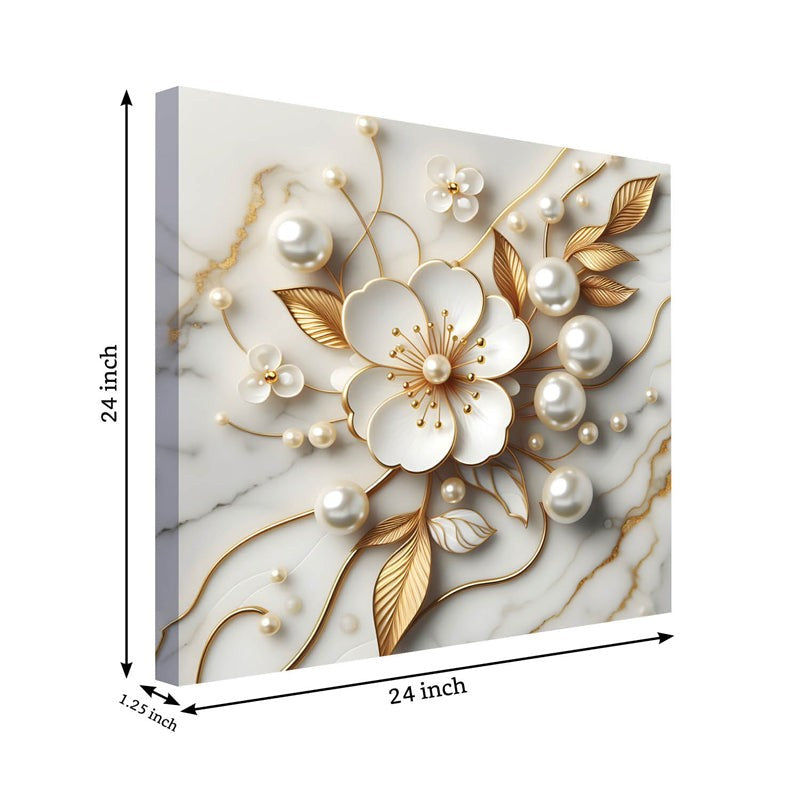 Daisy Pearls Floral Wall Painting media 5