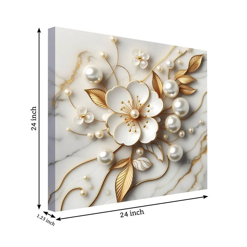 Daisy Pearls Floral Wall Painting media 5