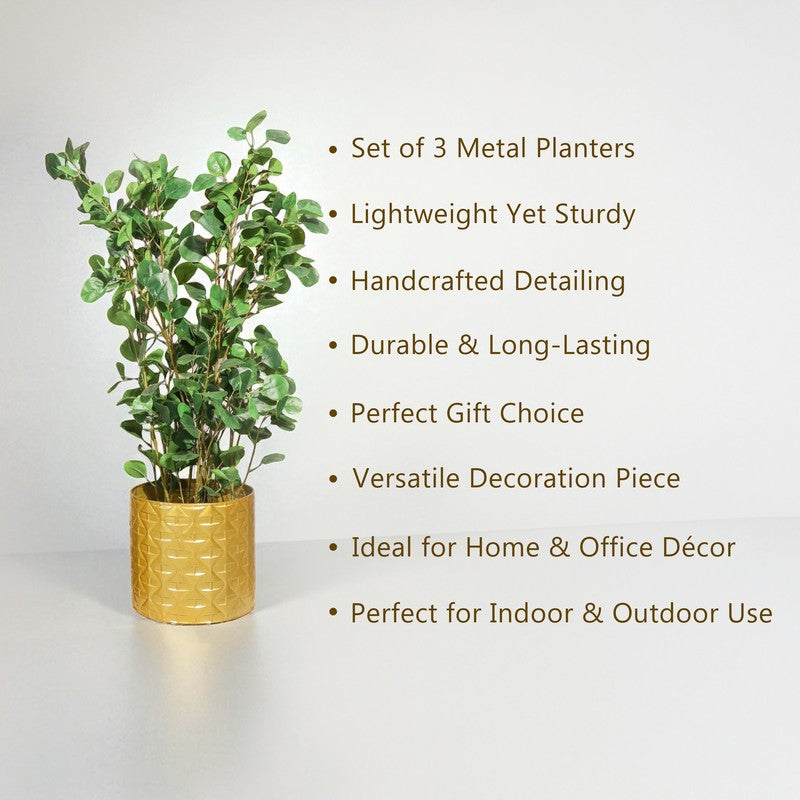 Zephyr Metal Planters - Set Of Three media 6