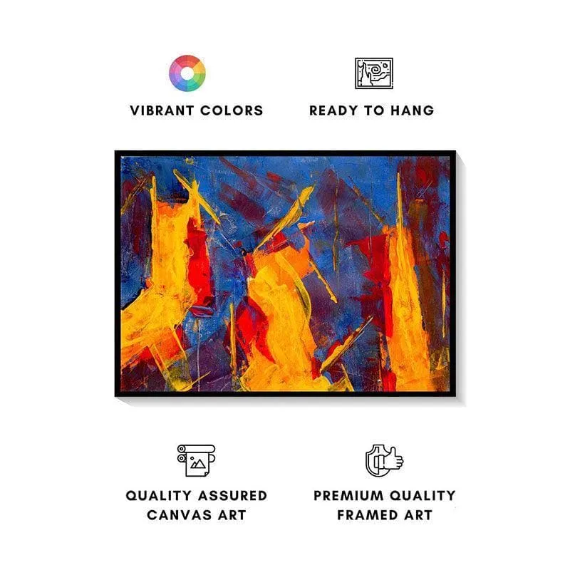 Multi Colored Abstract Canvas Painting - Black Frame media 3
