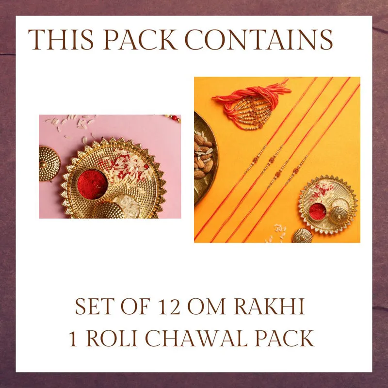 Aum I Rakhi with Roli Chawal - Thirteen Piece Set media 4