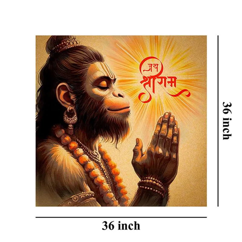 Hanuman Fiery Aura Poly Canvas Wall Painting media 8