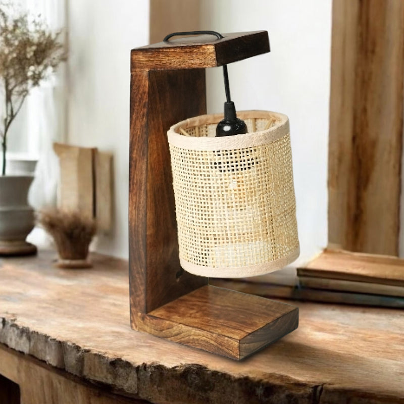 KyotoLit Rattan Table Lamp - Beige,Brown media 4