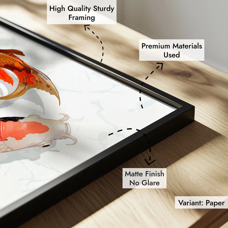Koi Harmony Archival Paper Wall Art With Frame media 7