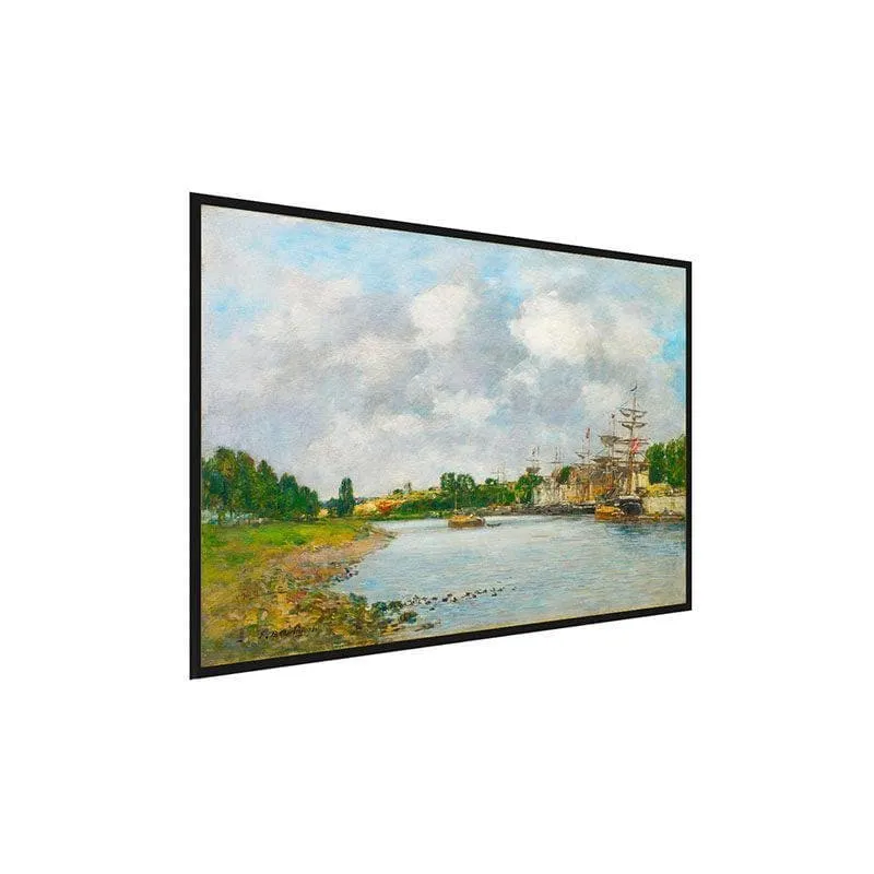 View Of The Port Canvas Wall Painting - Black Frame media 3