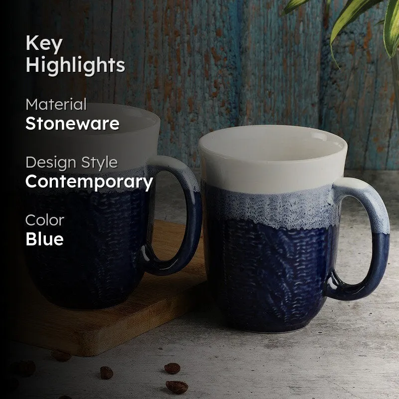 Indigo Stoneware Coffee Mug (340 mL Each) - Set Of Two media 2