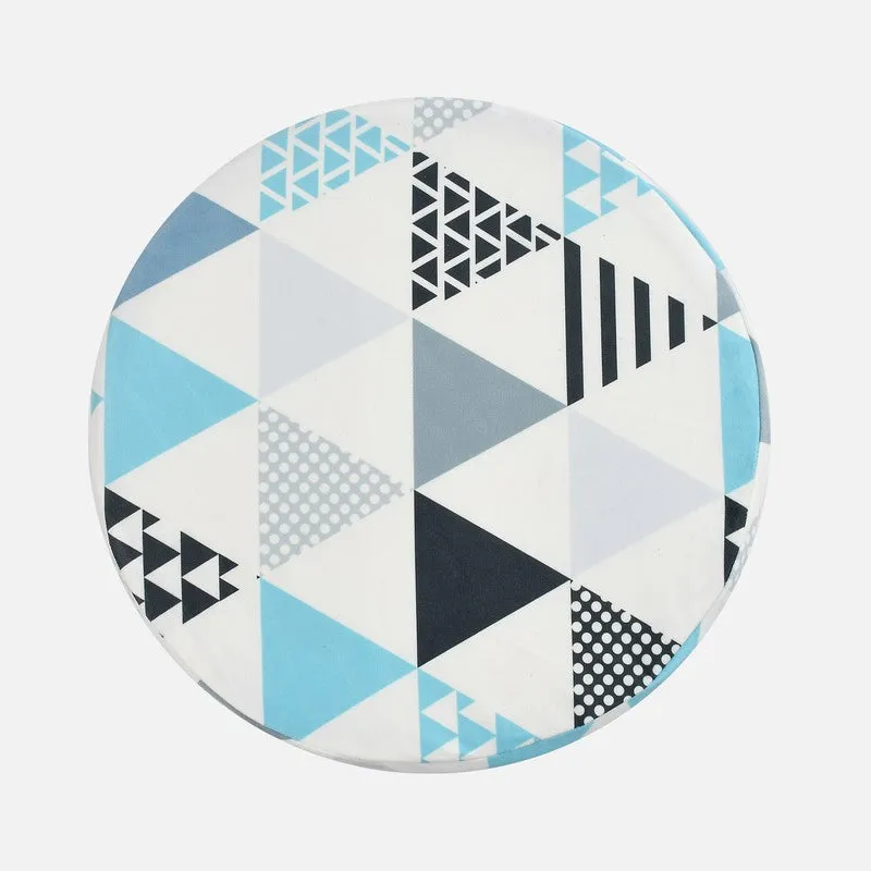 Prism Geometric Velvet Ottoman - Multicolor media 5