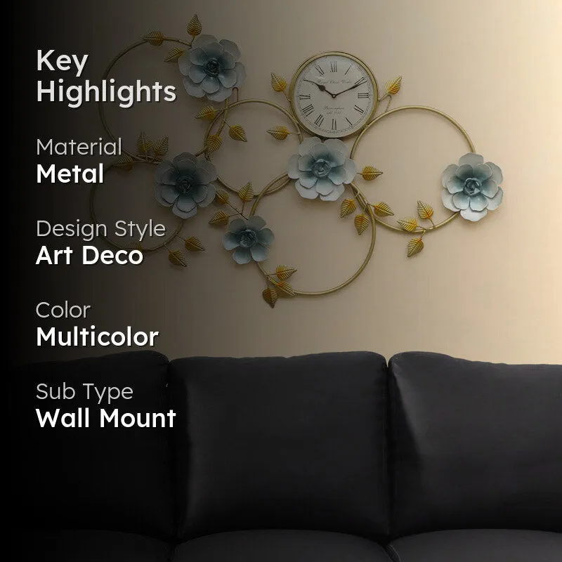 Theseus Floral Metal Wall Clock media 2