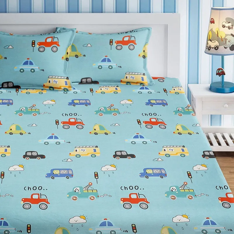 Ocean Bloom Cotton Bedsheet - 210 TC media 3