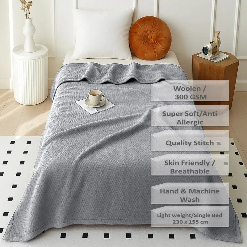 Solida Wool Blankets (Grey) - 300 GSM media 8