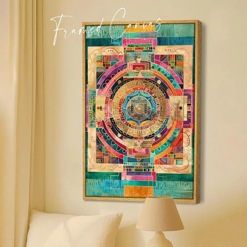 Patchwork Maze Wall Art With Frame media 4