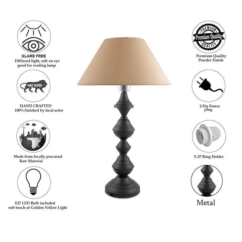 Nordic Waterdrop Fabric Table Lamp - Black,Beige media 4