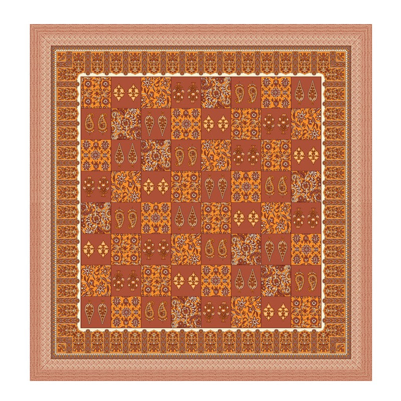 Jaipur Charm Cotton Bedsheet (Rust,Yellow) - 120 TC media 5