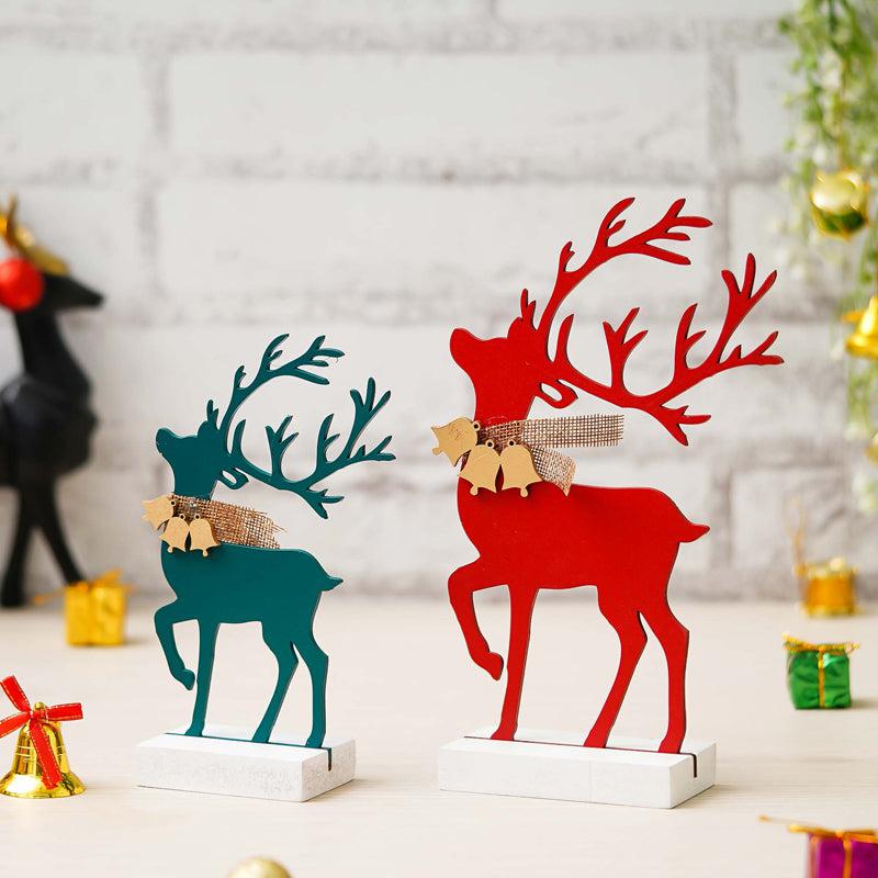 Blizten & Rudolph Wood Christmas Tea Light Holder - Green & Red media 6
