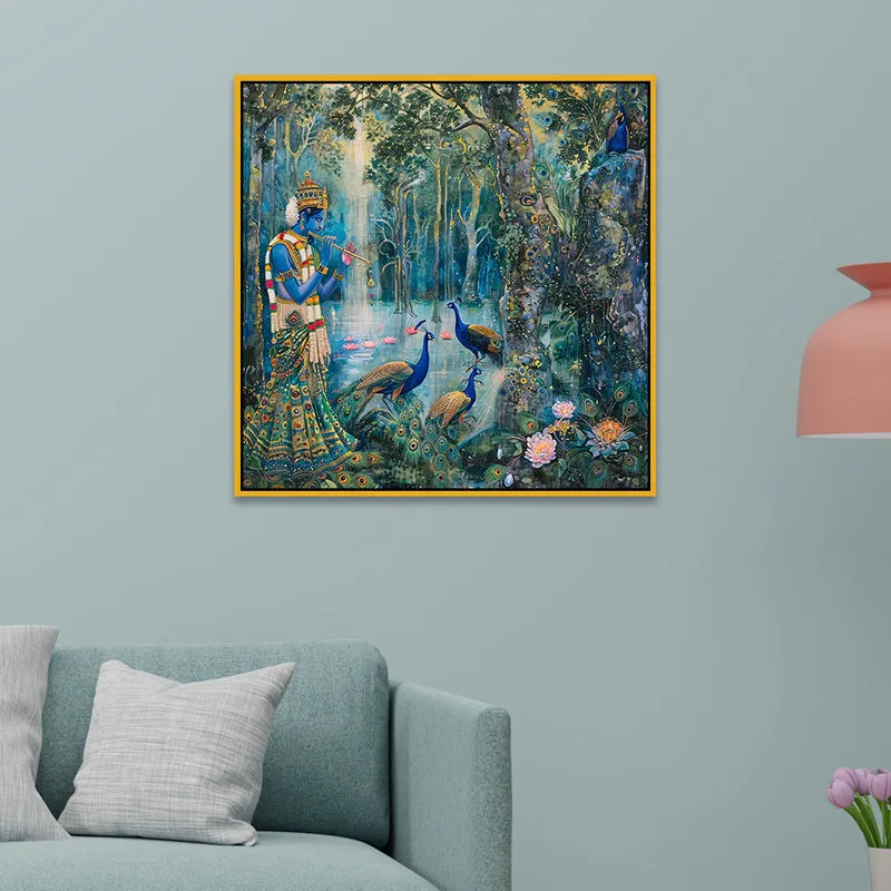 Mayura Lake Canvas Wall Art With Frame media 1