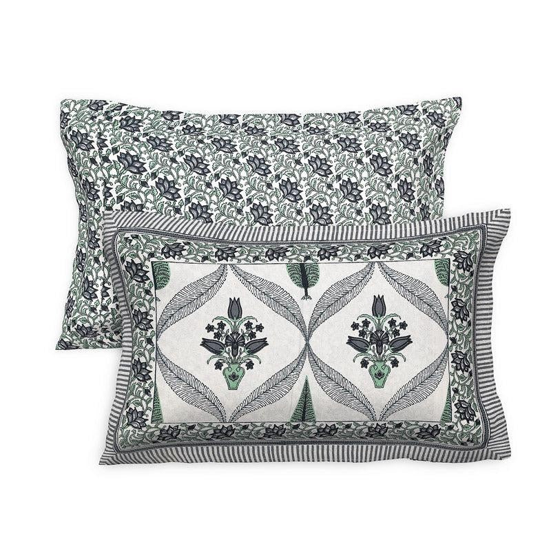Quade Ethnic Cotton Bedsheet (Grey) - 160 TC media 5