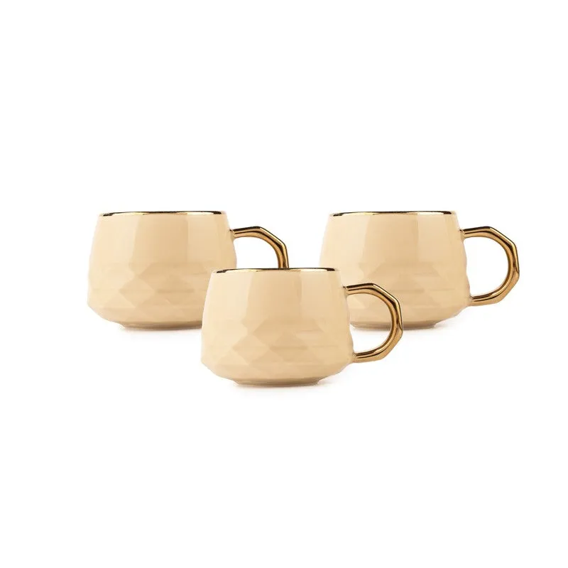 LuxeSip Porcelain Tea Cup (200 mL Each,Brown) - Set Of Six media 5