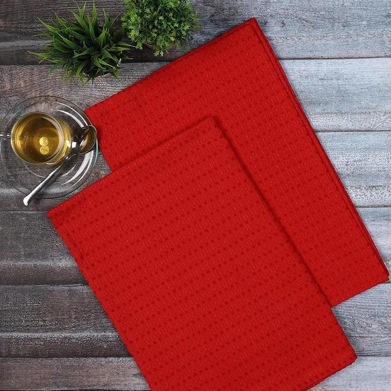 Sunbeam Cotton Kitchen Towel (Red) - Set Of Two media 3