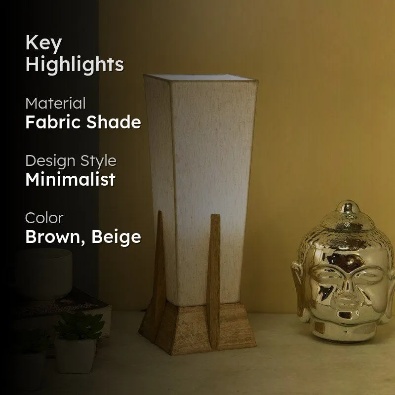 Retro Radiance Fabric Table Lamp - Brown,Beige media 2