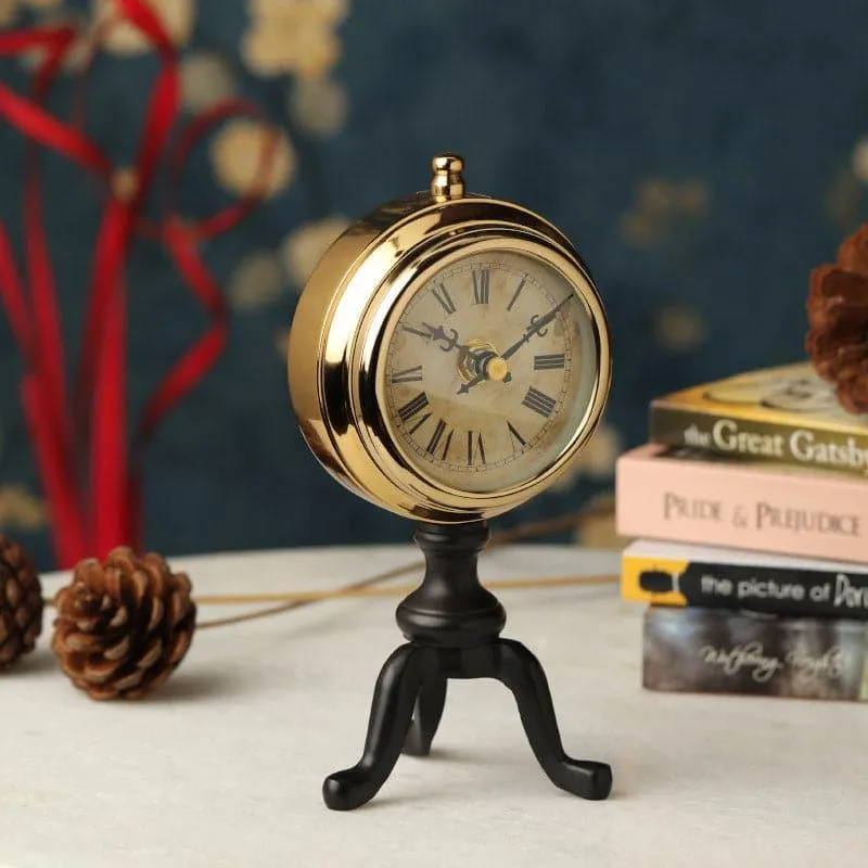 Bastien Table Clock - Gold & Black media 1