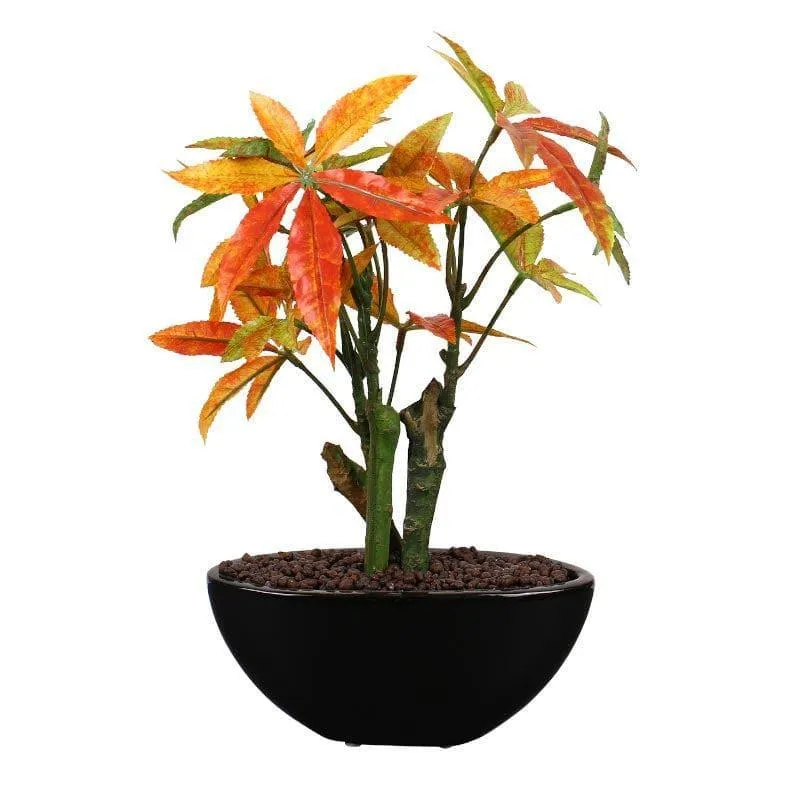 Faux Japanese Maple Bonsai In Bowl Pot - 32 cms media 3