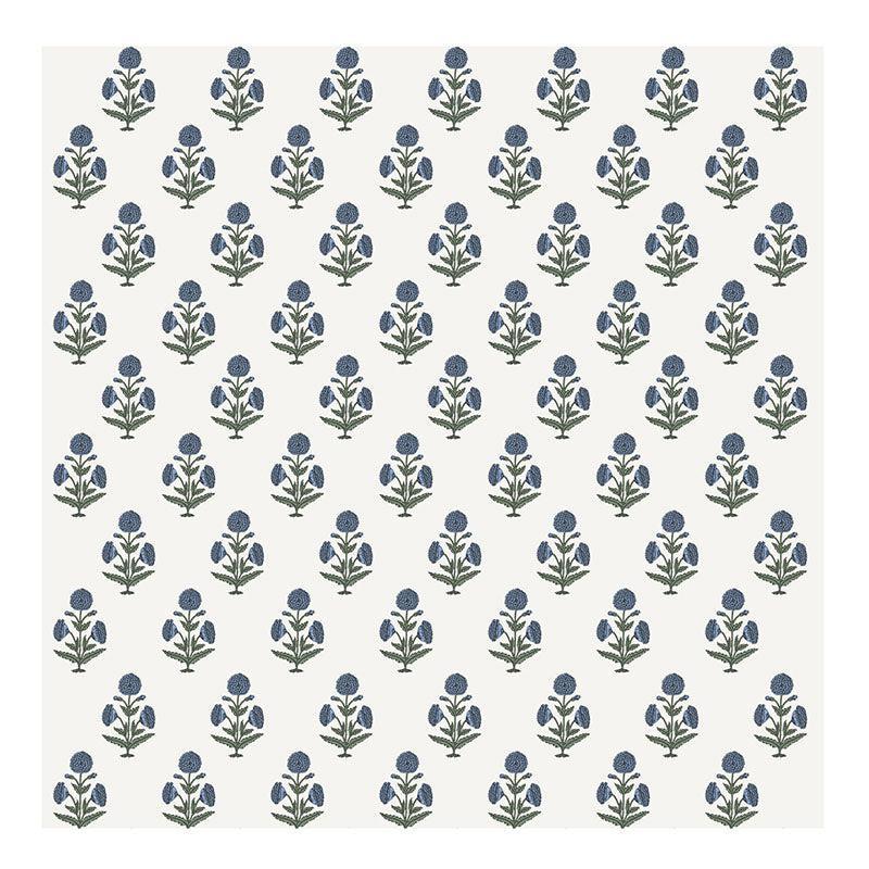 Marrakech Marigold Ethnic Cotton Bedsheet (Blue & White) - 180 TC media 7