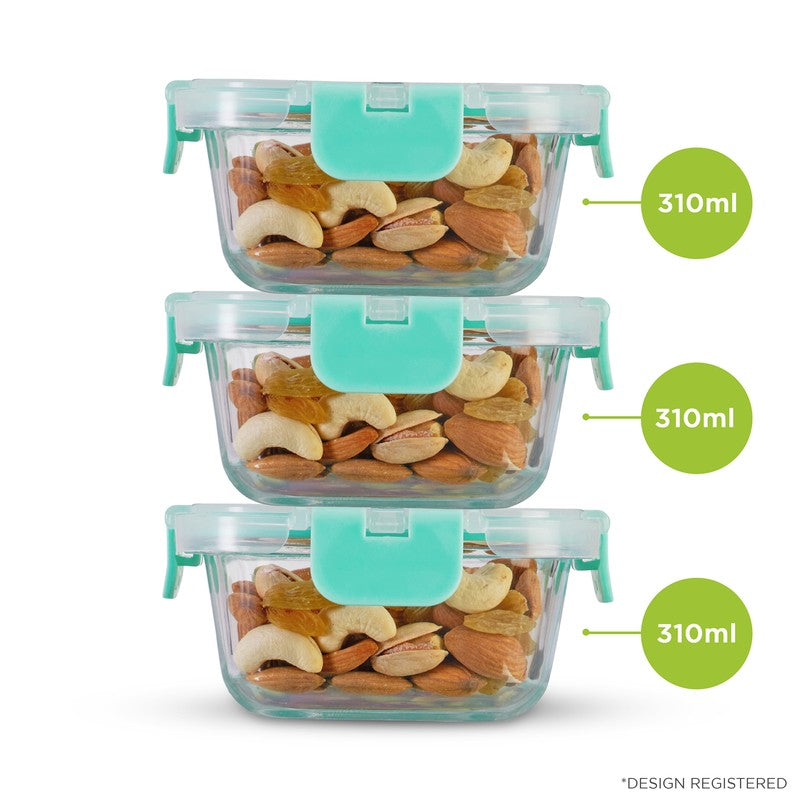 Nibaro Leak Proof Glass Lunch Box with Bag (930 ML Each) - Set of Three media 11