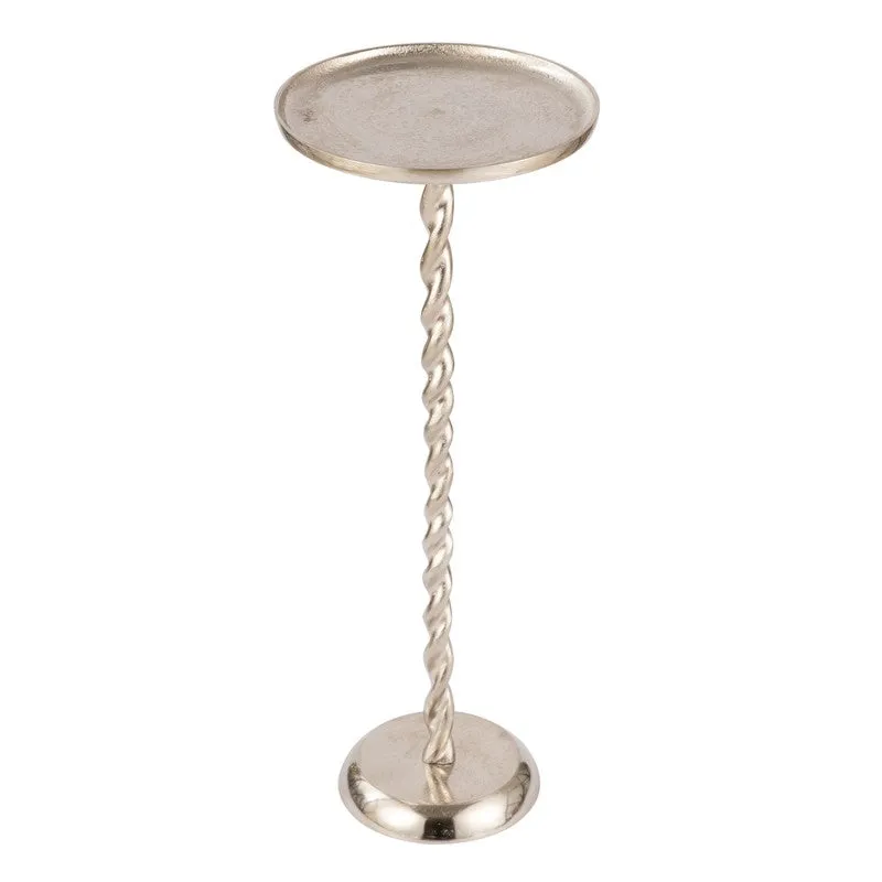Spiral Base Aluminum Side Table - Silver media 4