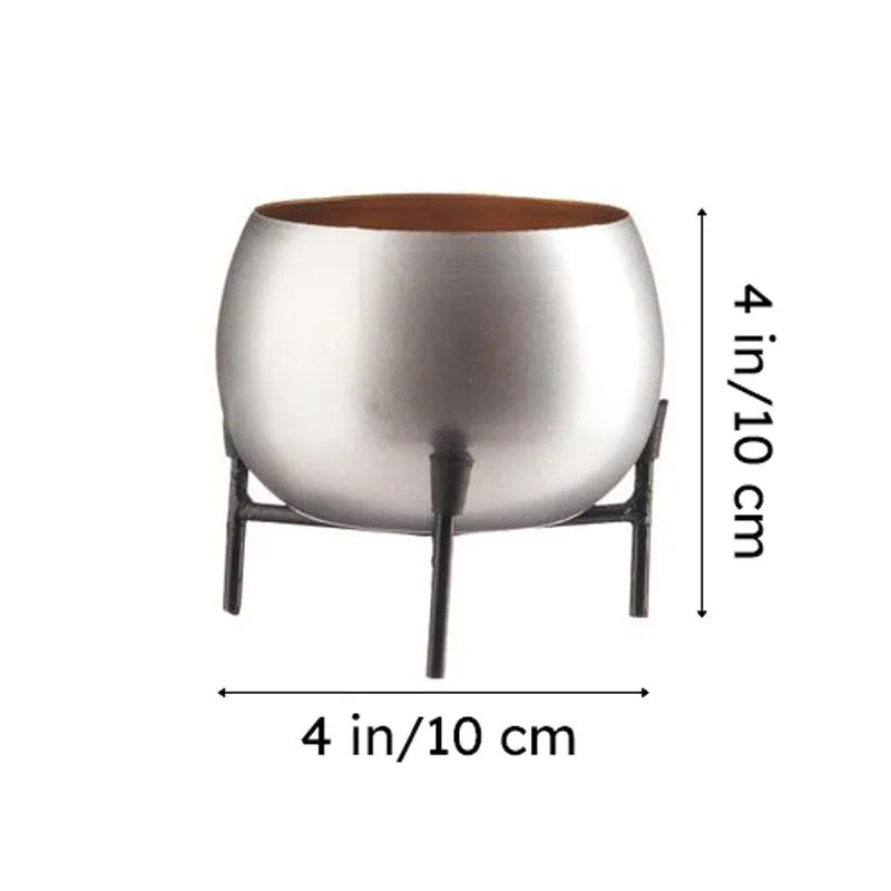 Eukene Metal Planter - Silver media 7