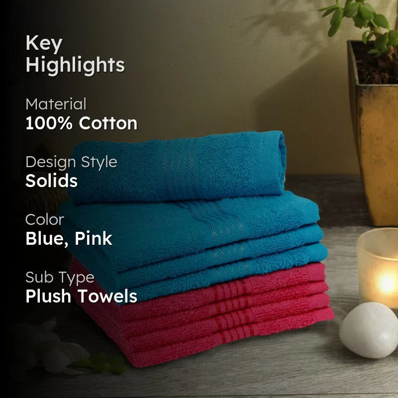 Bodil Face Towel (Sky Blue,Pink) - Set Of Eight media 2