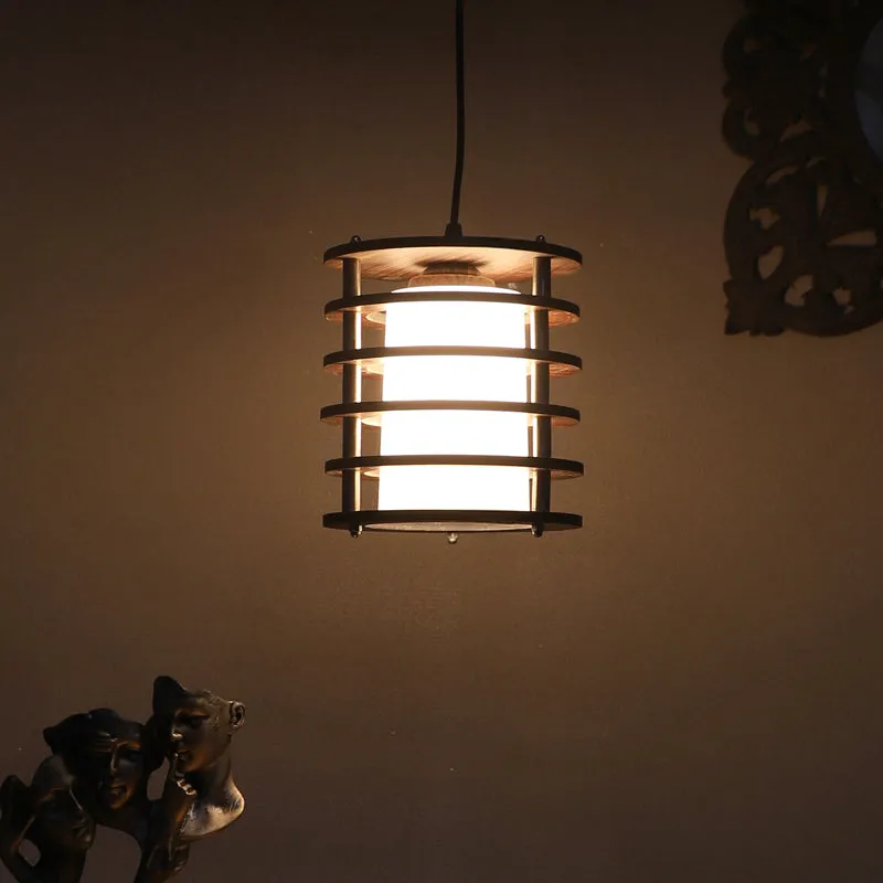 Grylla Wooden Ceiling Lamp - Round media 1