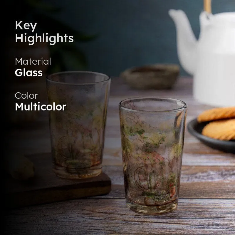 English Flower Adorned Chai Glass - Set of Two media 2