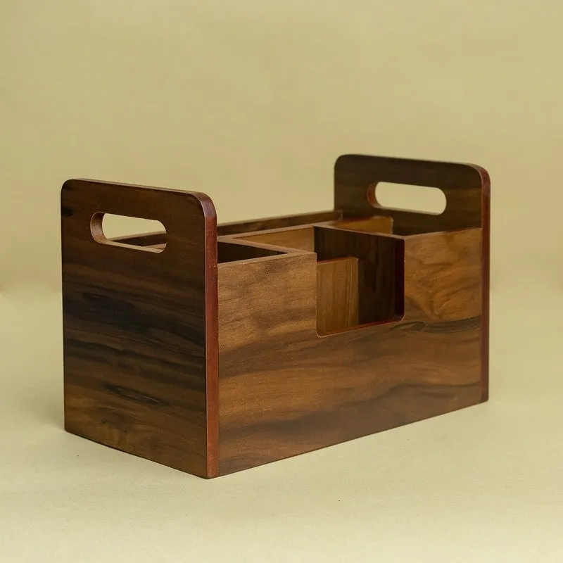 Nexa Grid MDF Desk Organiser - Brown media 5