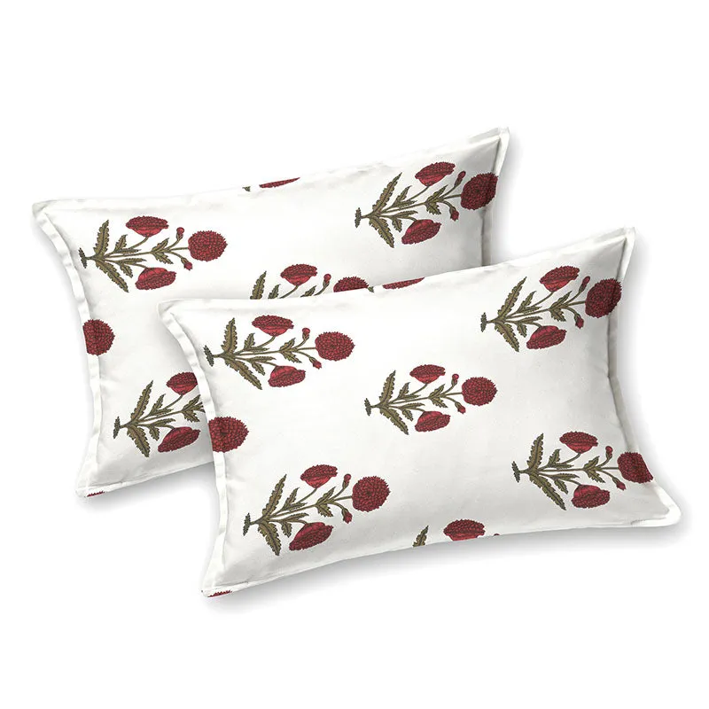 Marrakech Marigold Ethnic Cotton Bedsheet (Maroon & White) - 180 TC media 8