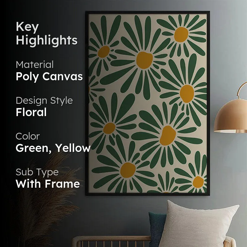 Bellis Maris Floral Wall Painting With Frame media 2