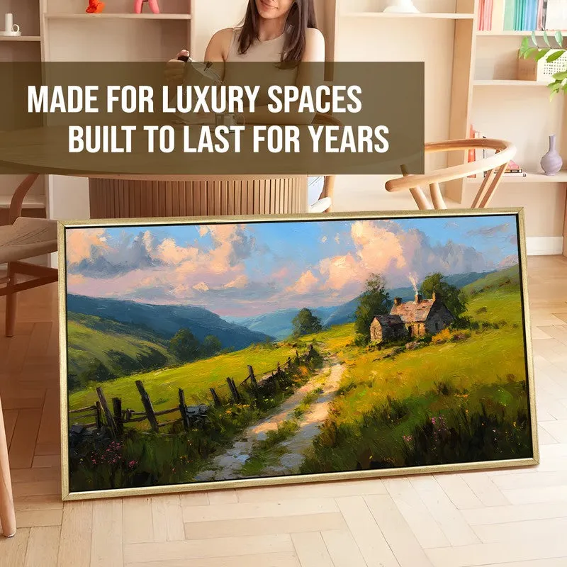 Fields at Dusk Canvas Wall Painting With Frame media 5